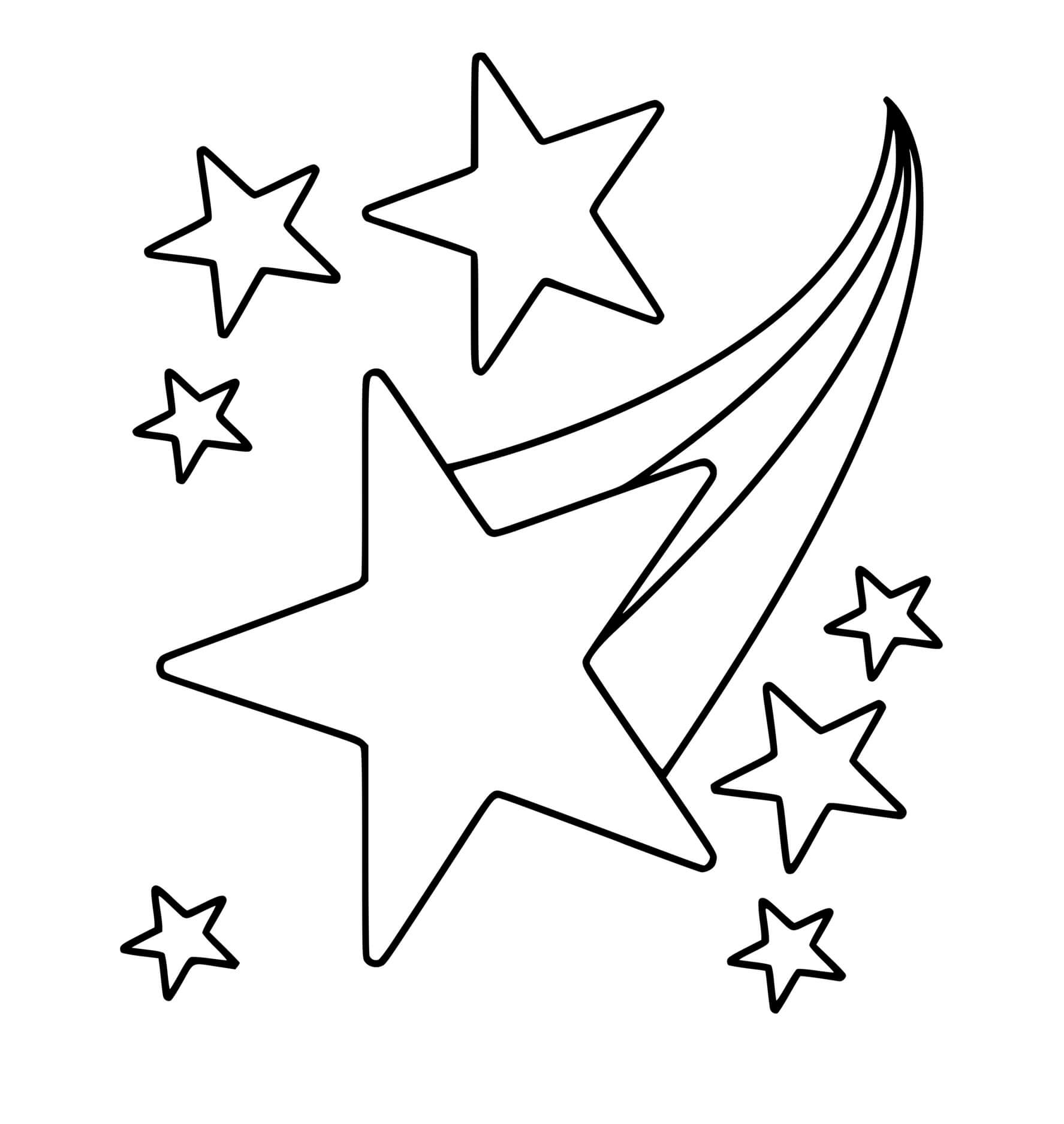 Coloriage Étoiles Filantes - Étoile à imprimer