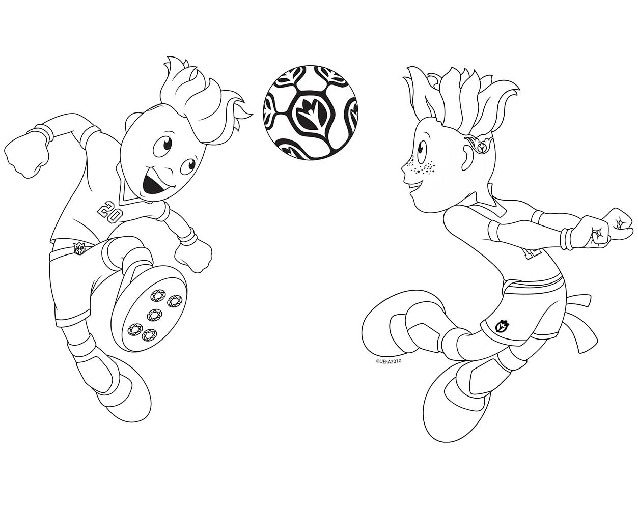Coloriage Euro 2016 Coup De Tête - Foot à imprimer