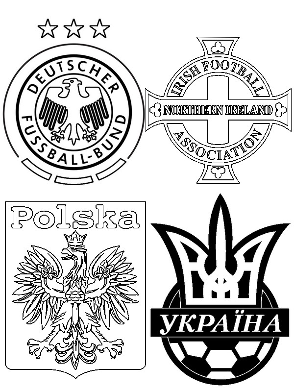 Coloriage Euro 2016 France Foot Allemagne Ukraine Pologne Irlande Du Nord - Foot à imprimer