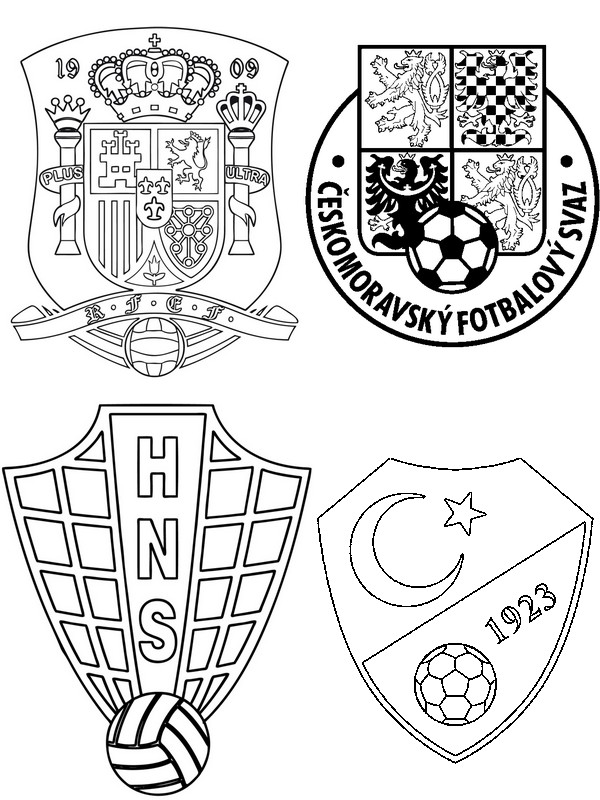 Coloriage Euro 2016 France Foot Espagne Croatie Republiquetcheque Turquie - Foot à imprimer