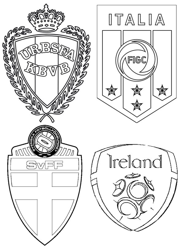 Coloriage Euro 2016 France Football Belgique Italie Suede Irlande - Foot à imprimer