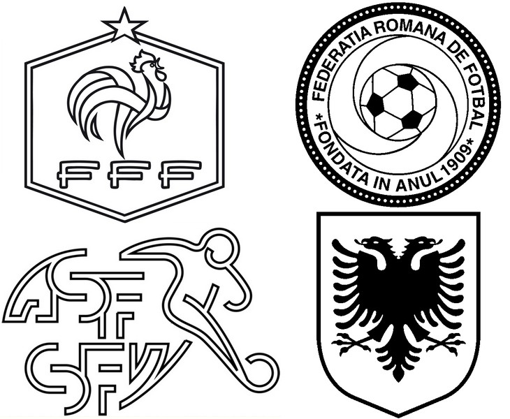 Coloriage Euro 2016 France Groupe A France Suisse Roumanie Albanie Foot - Foot à imprimer