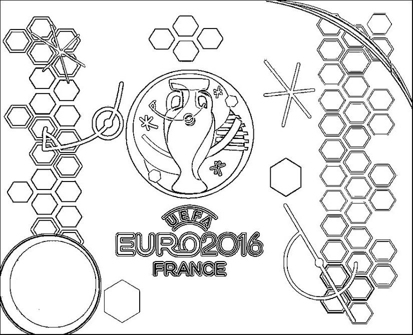 Coloriage Euro 2016 France Logo Championnat De Football - Foot à imprimer
