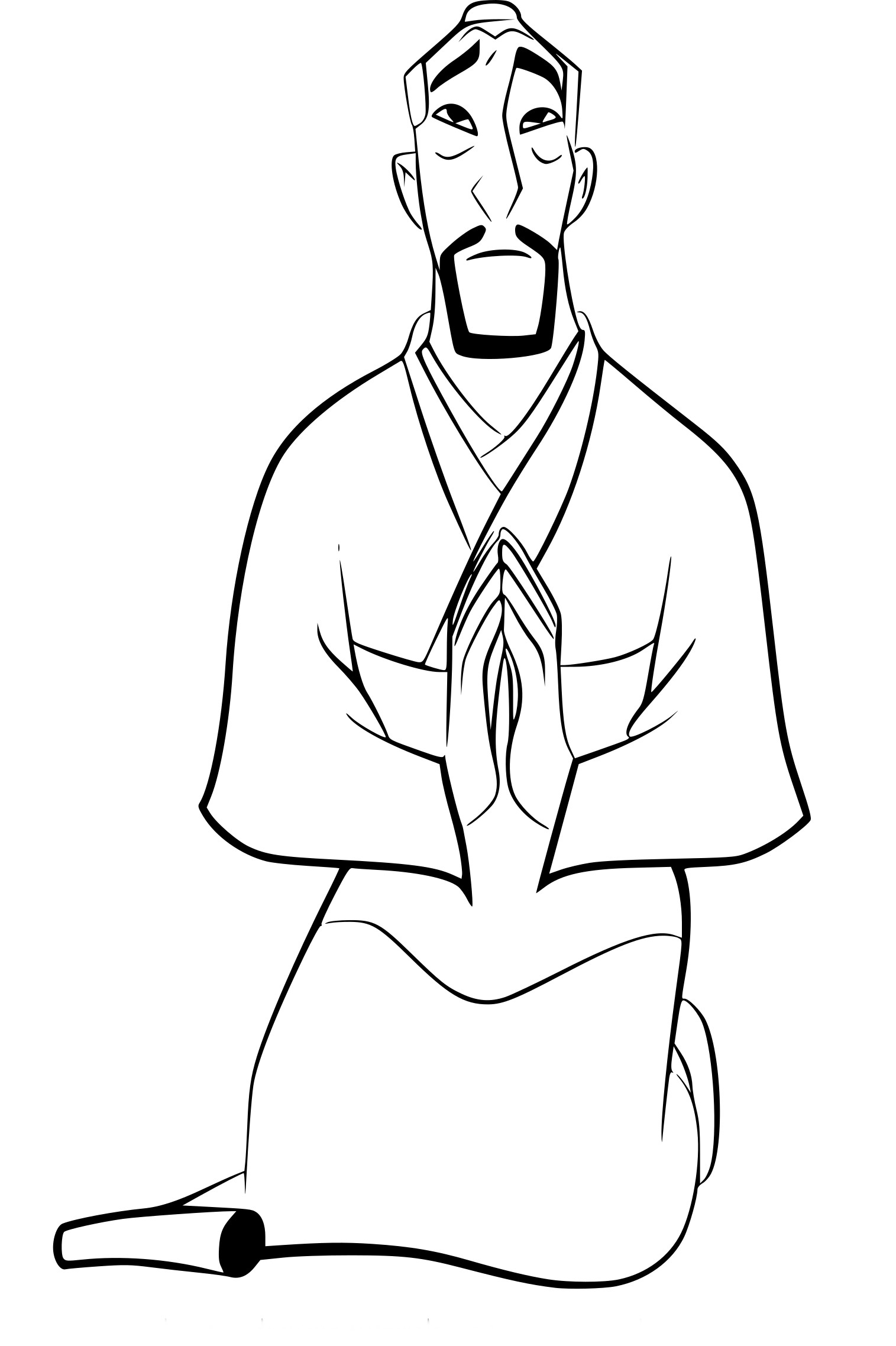 Coloriage Fa Zhou Le Père De Mulan - Mulan à imprimer