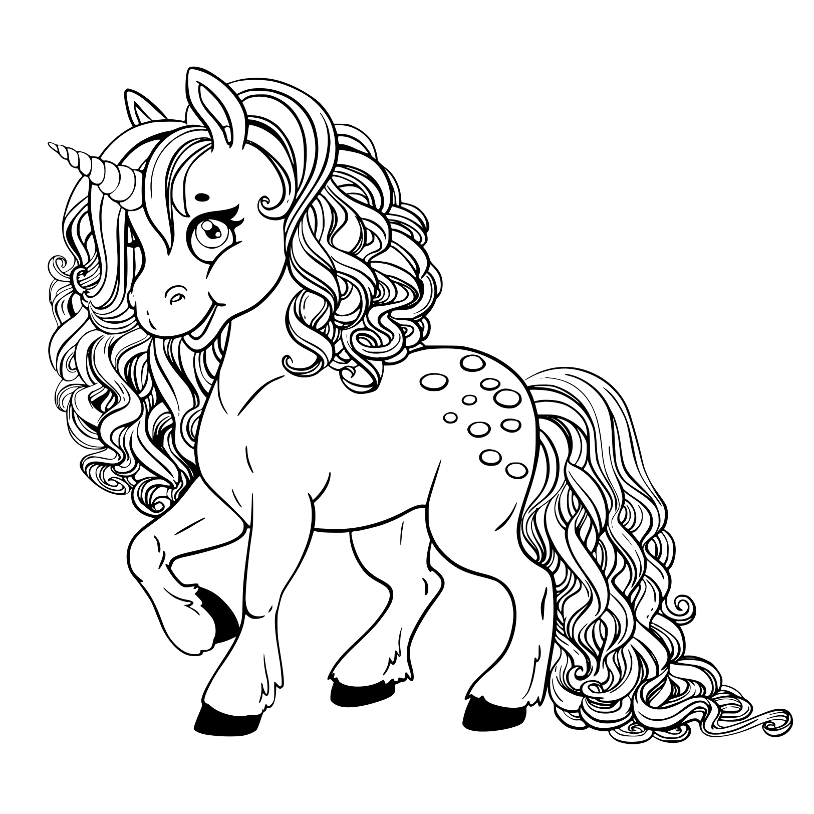 Coloriage Fabuleuse Licorne Bambina - Licorne à imprimer