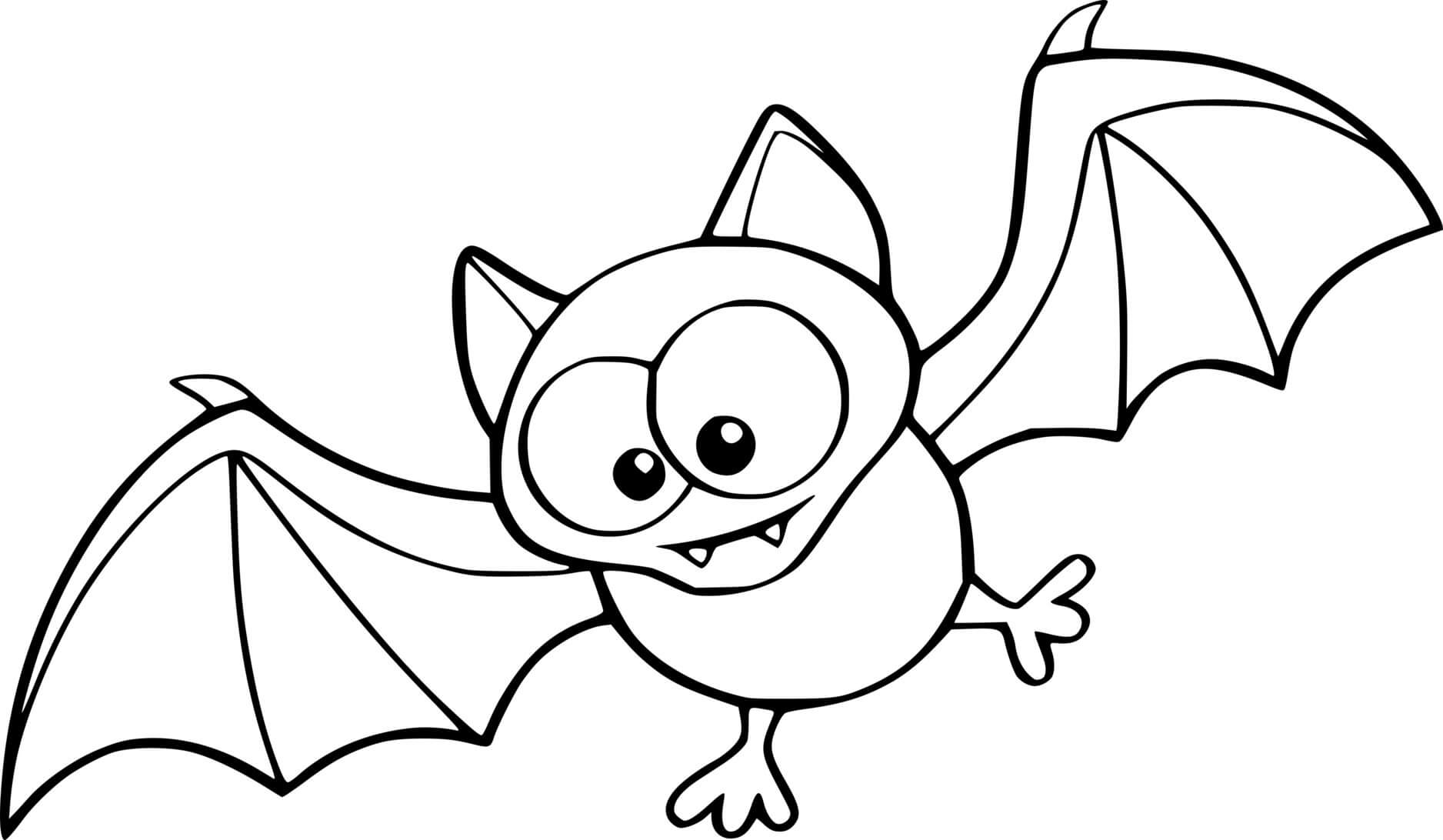 Coloriage Chauve-Souris Volante Facile - Halloween chauve souris à imprimer