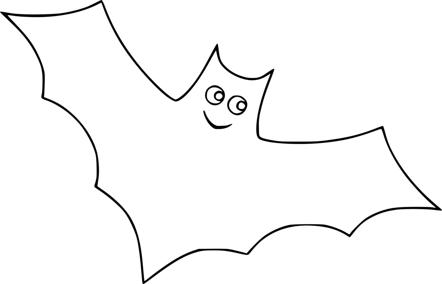 Coloriage Chauve-Souris Souriante Facile - Halloween chauve souris à imprimer