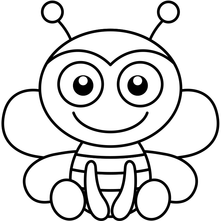 Coloriage Facile Abeille - Facile à imprimer