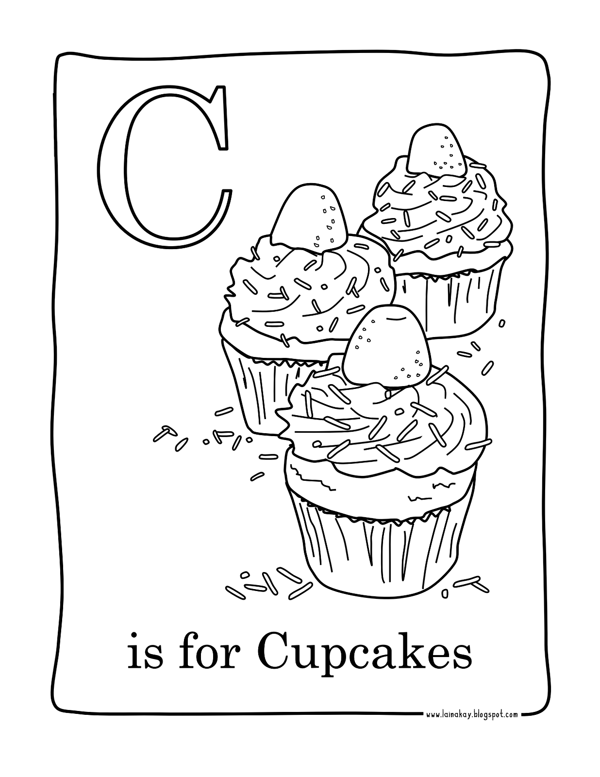 Coloriage Facile Cupcakes - Cupcake à imprimer
