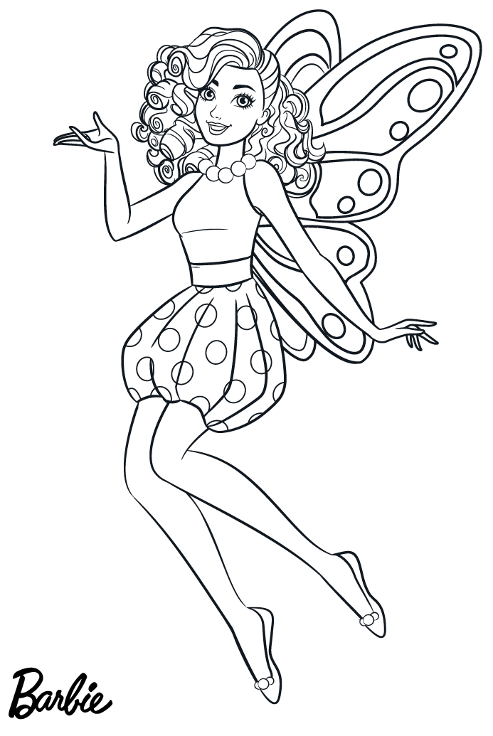 Coloriage Fairy Fée Barbie - Barbie à imprimer