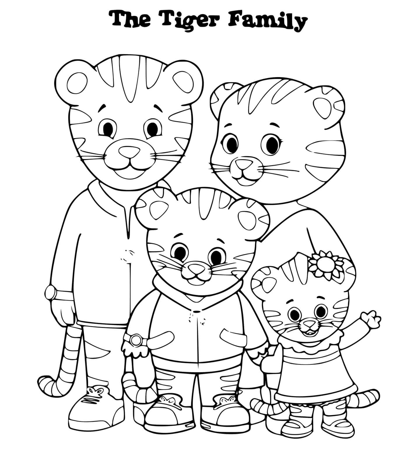 Coloriage Famille Daniel Tiger - Famille à imprimer