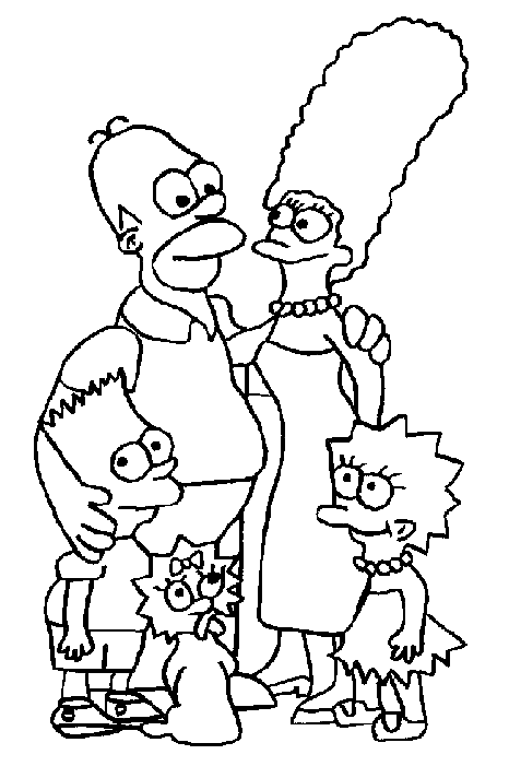 Coloriage Famille Simpson - Simpson à imprimer