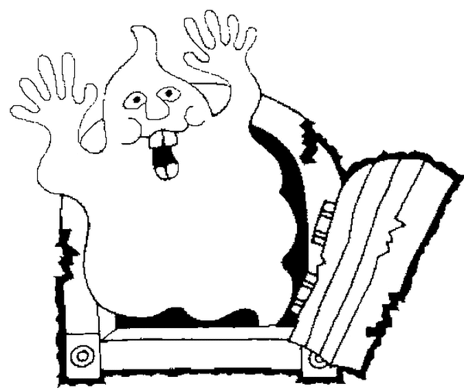 Coloriage Fantôme A La Fenêtre - Halloween à imprimer