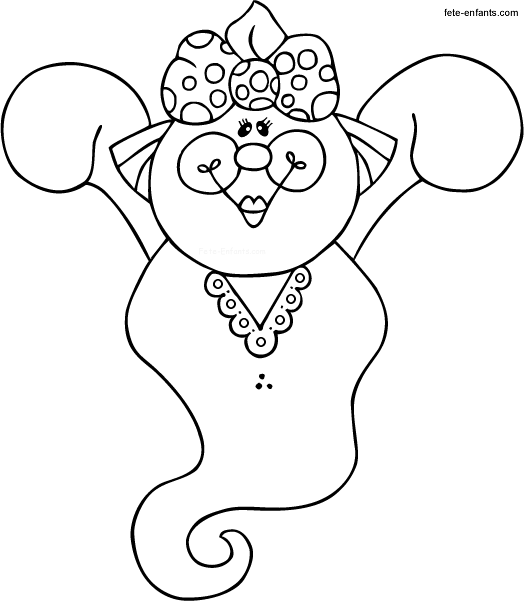 Coloriage Fantôme Fille Halloween - Halloween fantome à imprimer