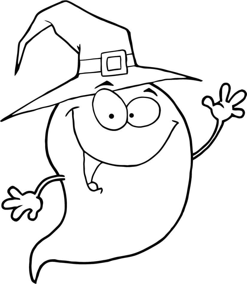Coloriage Fantôme Halloween Personnage Amusant - Halloween fantome à imprimer
