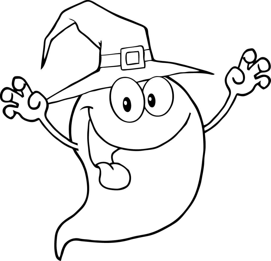 Coloriage Fantôme Halloween Personnage Drôle - Halloween fantome à imprimer