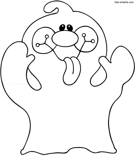 Coloriage Fantôme Maternelle Bébé Enfant Halloween - Halloween fantome à imprimer