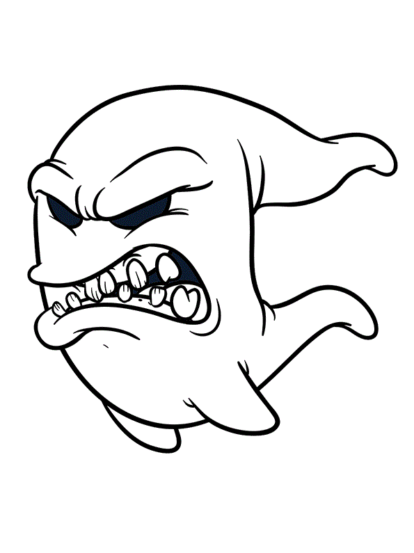 Coloriage Fantôme Méchant - Halloween fantome à imprimer
