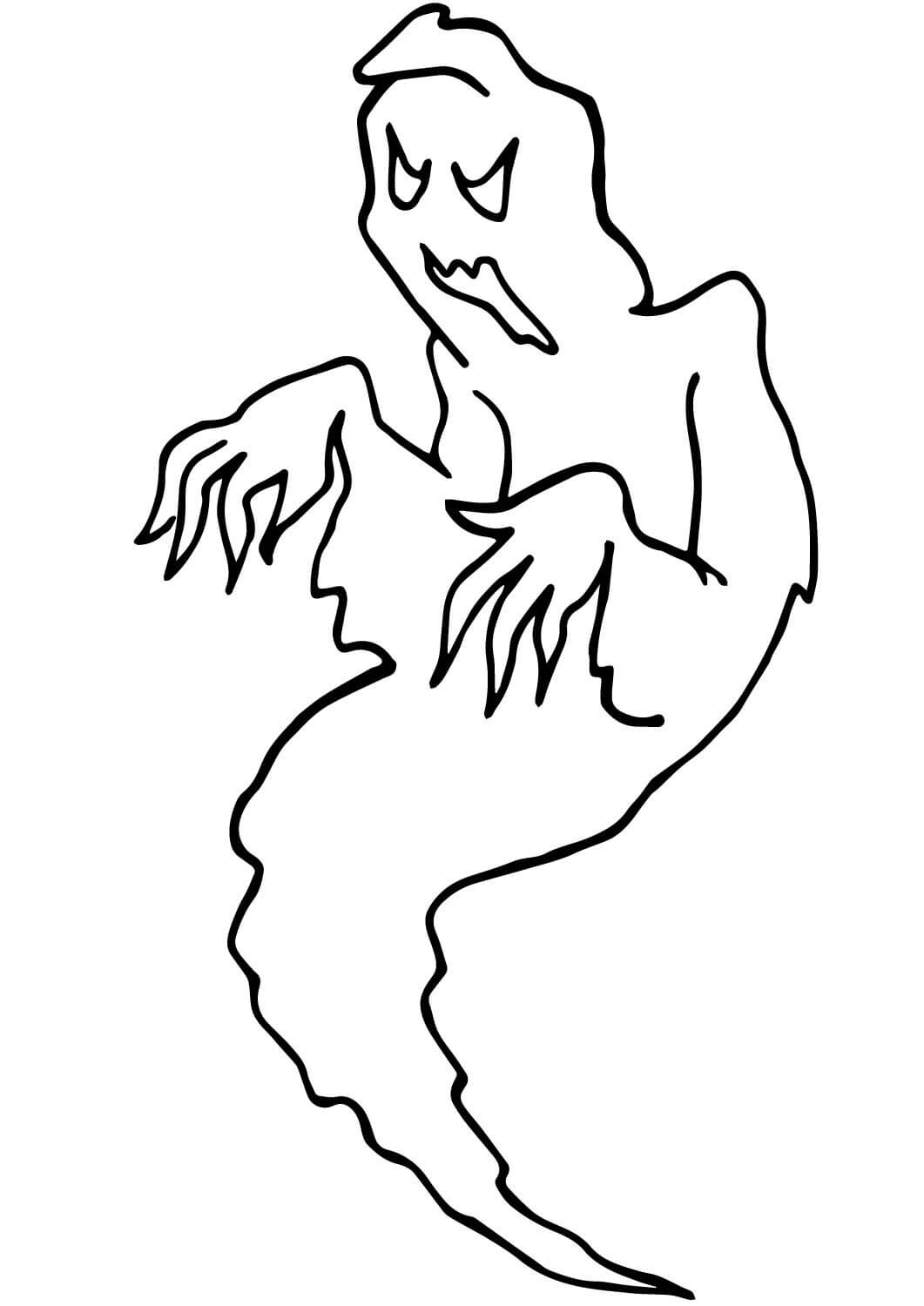 Coloriage Fantôme Qui Fait Peur Halloween - Halloween fantome à imprimer