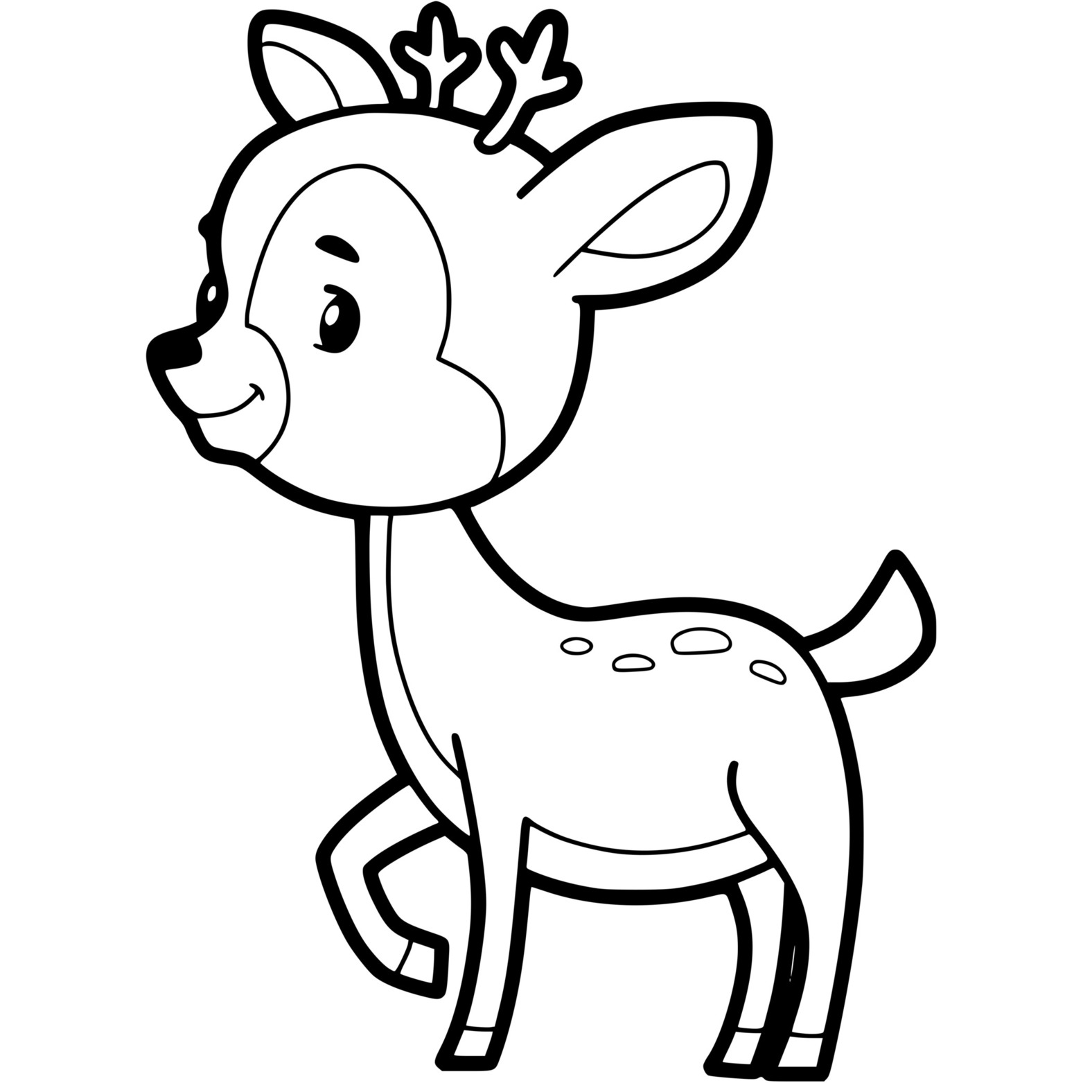 Coloriage Faon Biche Mignon - Cerf biche faon à imprimer