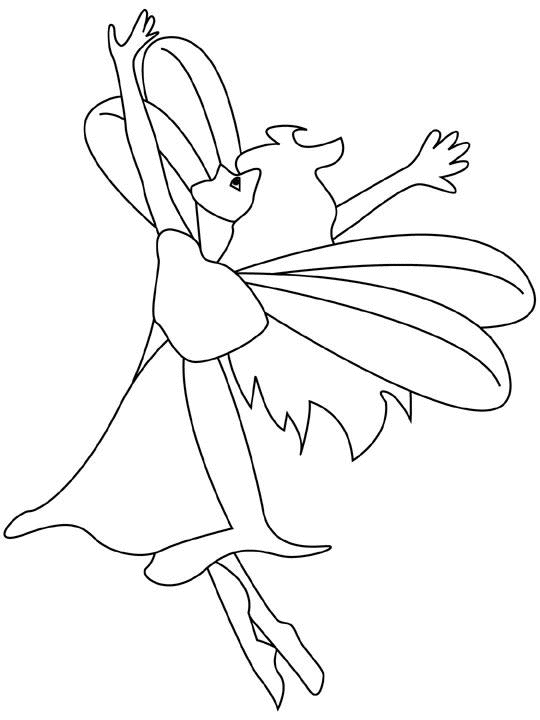 Coloriage Fée gracieuse avec ailes scintillantes - Fée à imprimer