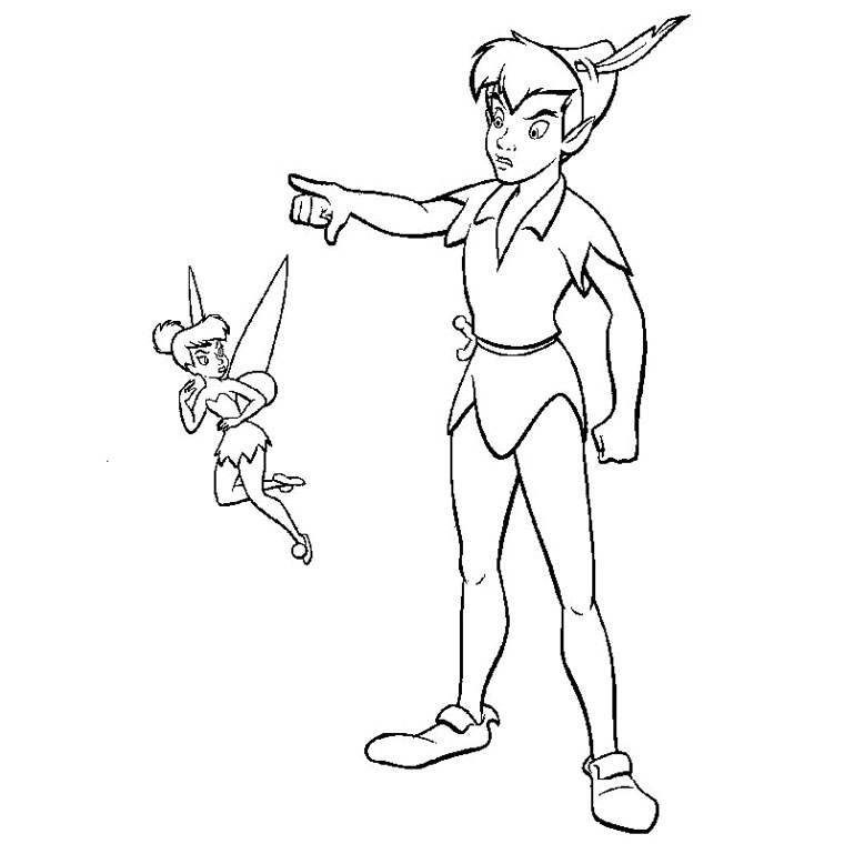 Coloriage Fée Clochette Et Peter Pan - Fée à imprimer