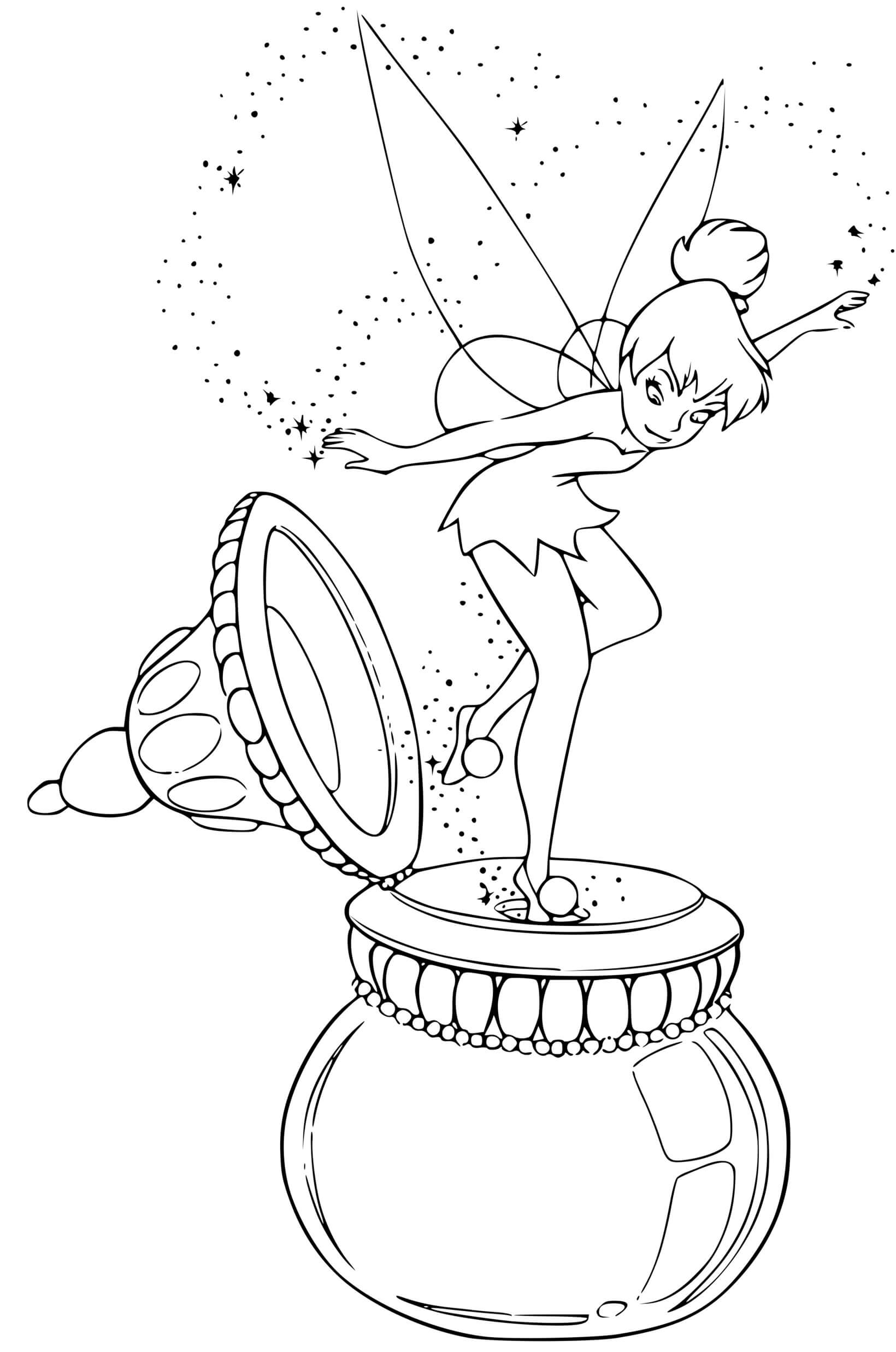 Coloriage Fée Clochette Magie Disney - Peter pan à imprimer