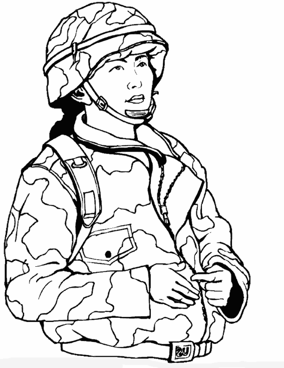 Coloriage Femme Militaire - Militaire à imprimer