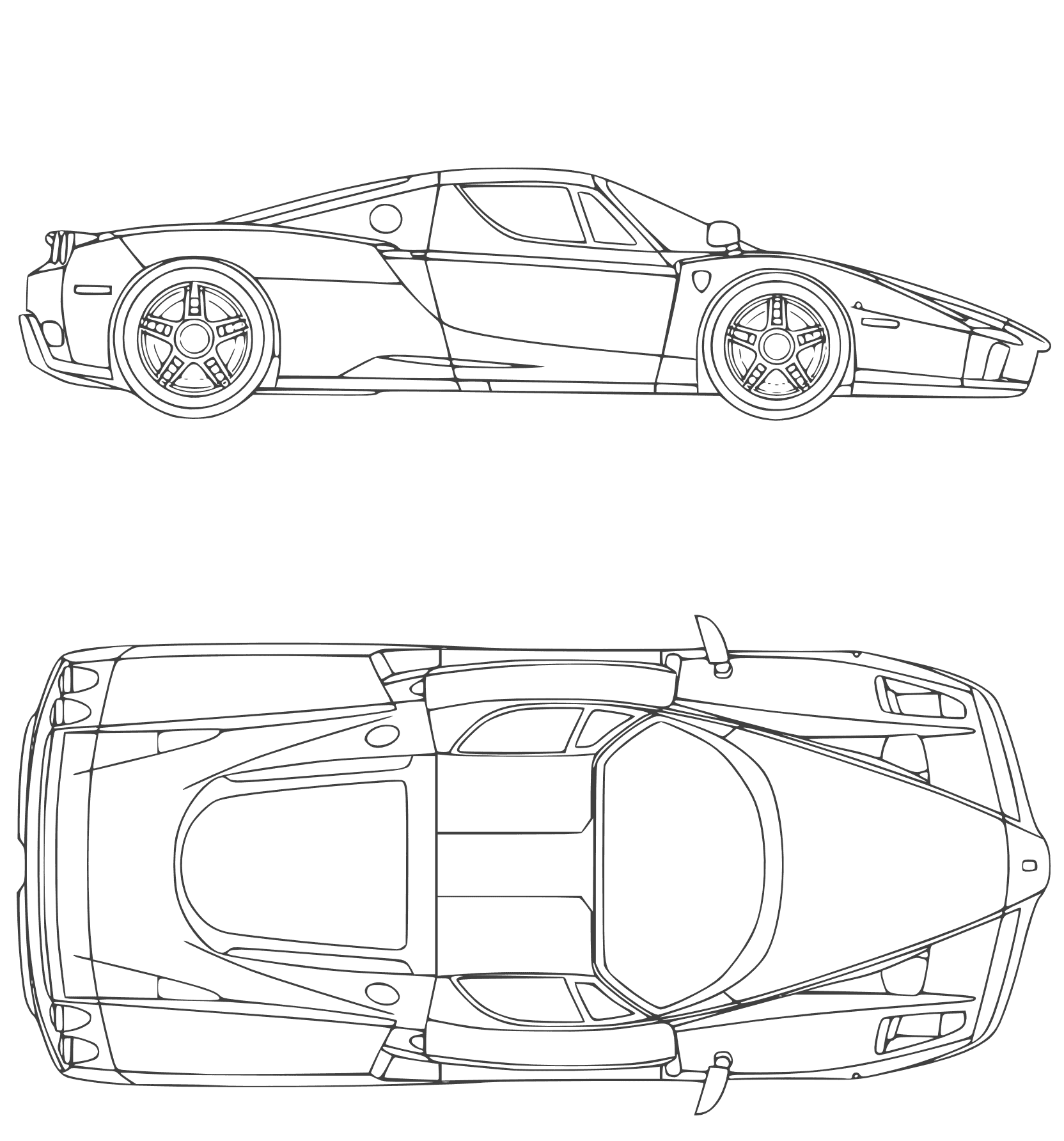 Coloriage Ferrari Enzo Super Voiture De Course - Ferrari à imprimer