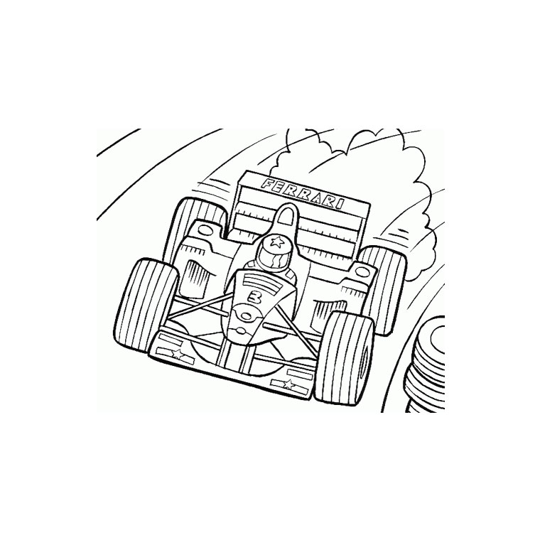 Coloriage Ferrari F1 - Voiture à imprimer