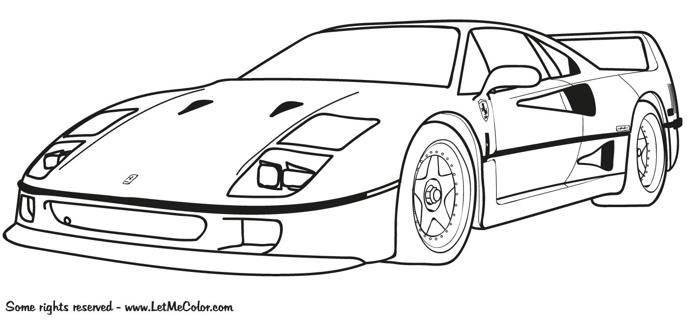 Coloriage Ferrari F40 - Ferrari à imprimer