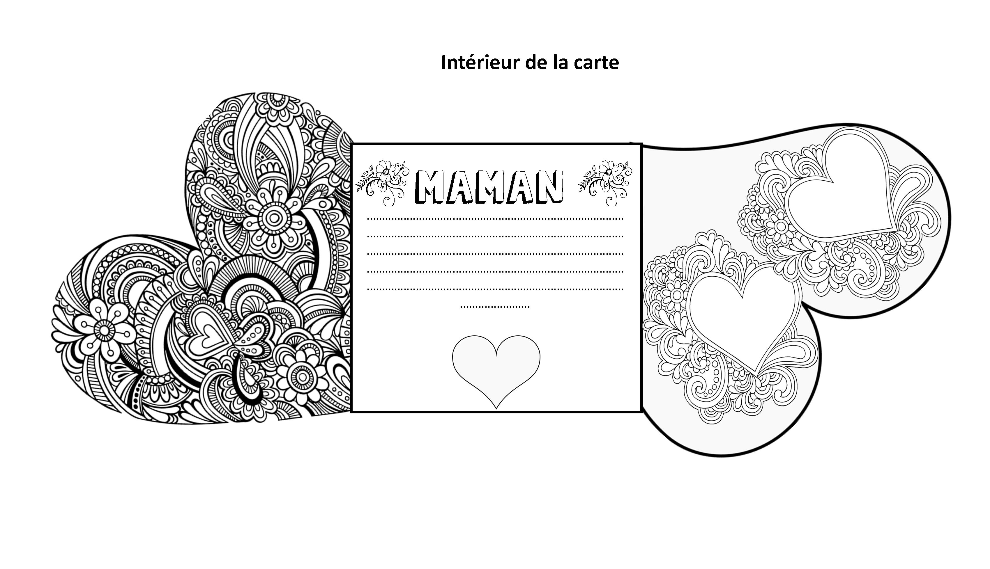 Coloriage Fête Des Mères Adulte Mandala Cœur - Fête des mères à imprimer