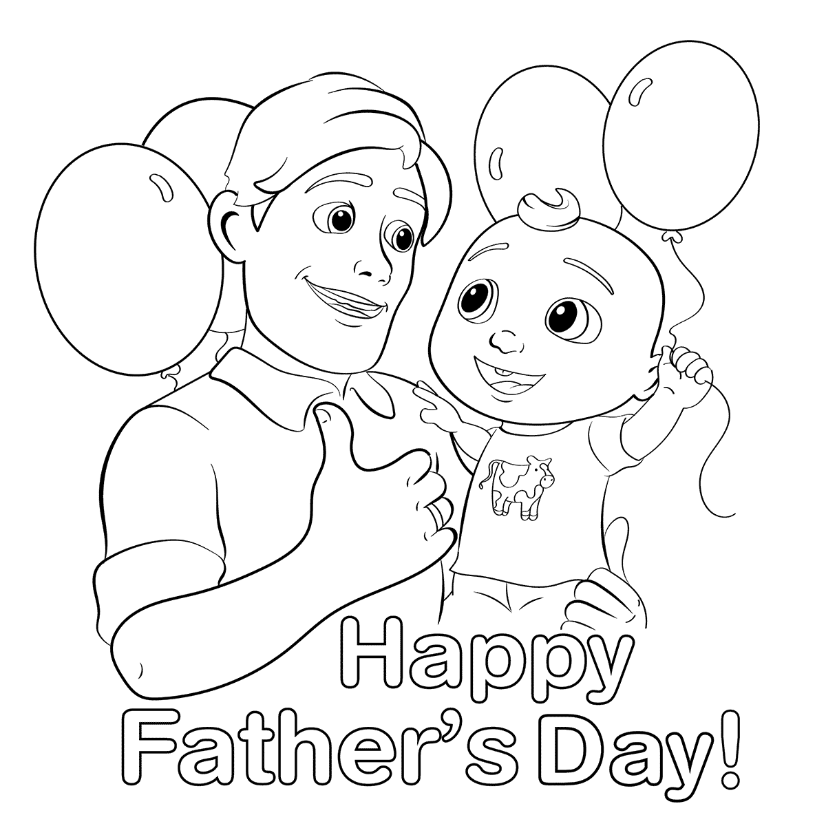 Coloriage Fête Des Pères Avec Son Bb Cocomelon - Cocomelon à imprimer