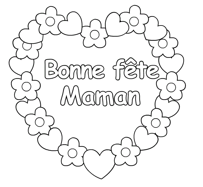 Coloriage Fête Mères 1 - Fête des mères à imprimer