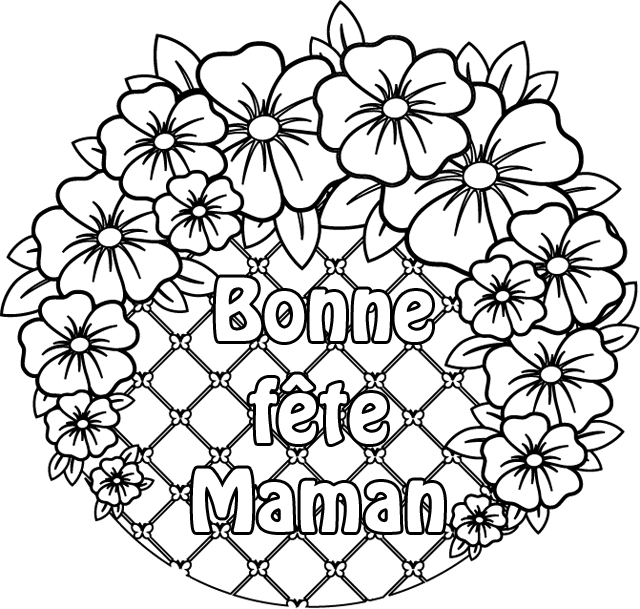 Coloriage Fête Mères 10 - Fête des mères à imprimer