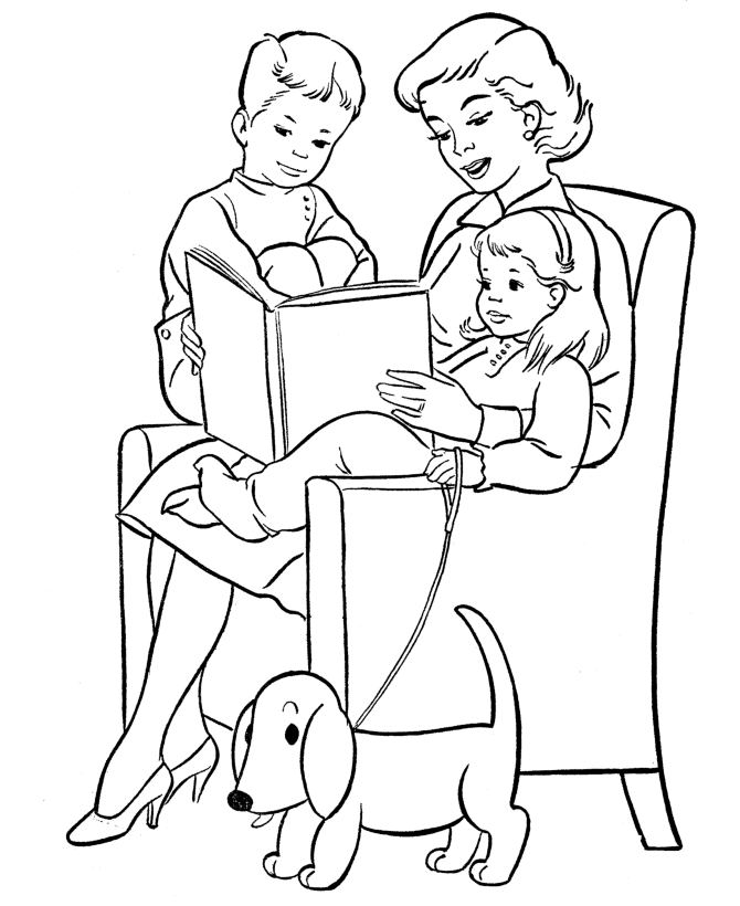 Coloriage Maman avec bouquet de fleurs colorées - Fête des mères à imprimer