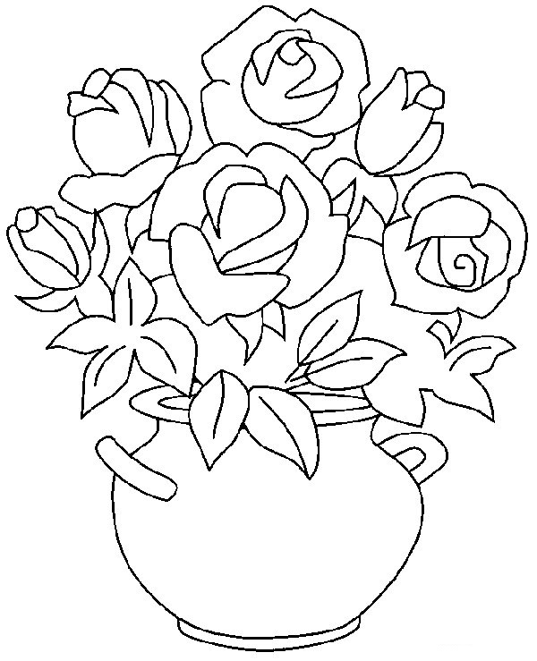 Coloriage Femme recevant un cadeau fleuri - Fête des mères à imprimer