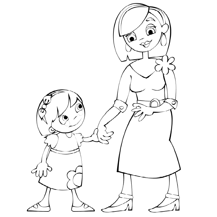 Coloriage Bouquet de fleurs pour maman chérie - Fête des mères à imprimer