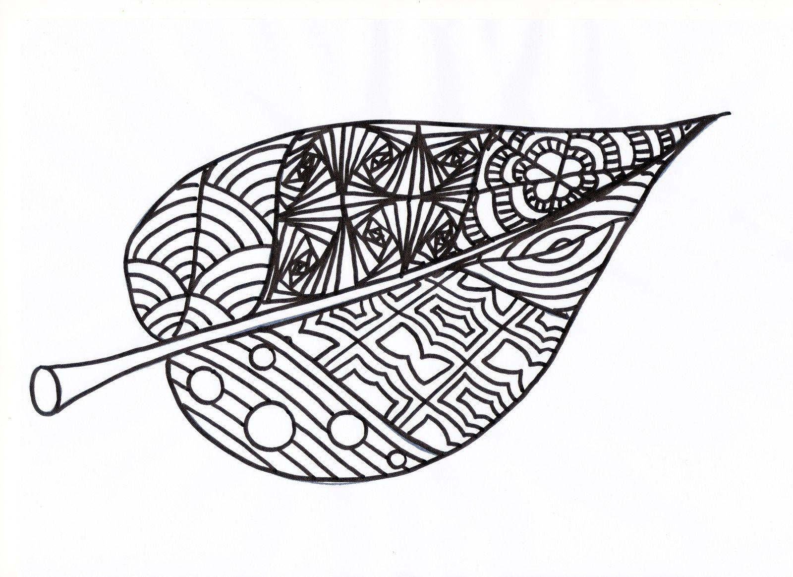 Coloriage Feuille Automne Adulte - Automne à imprimer