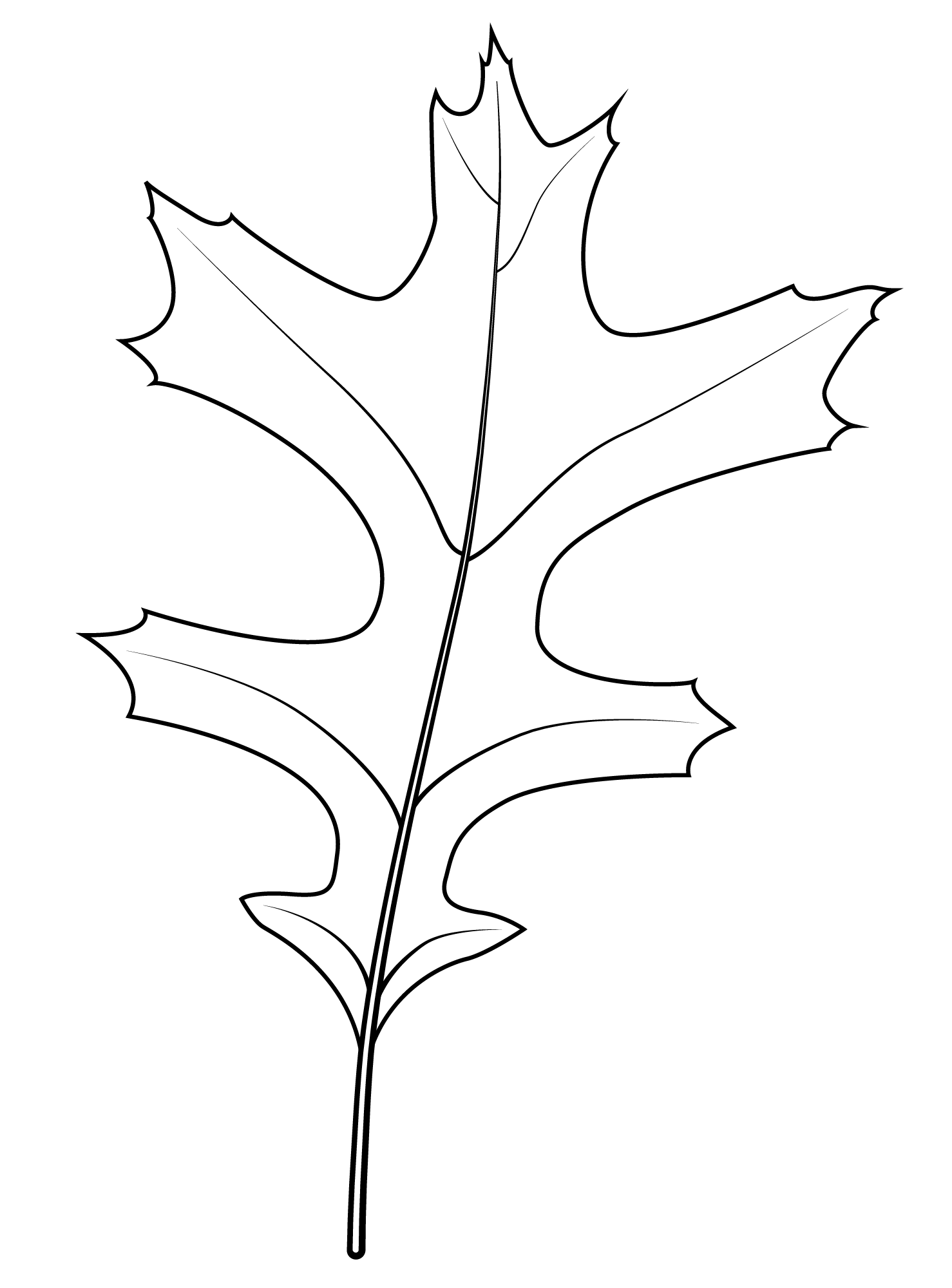 Coloriage Feuille De Chene A Broches - Feuille automne à imprimer
