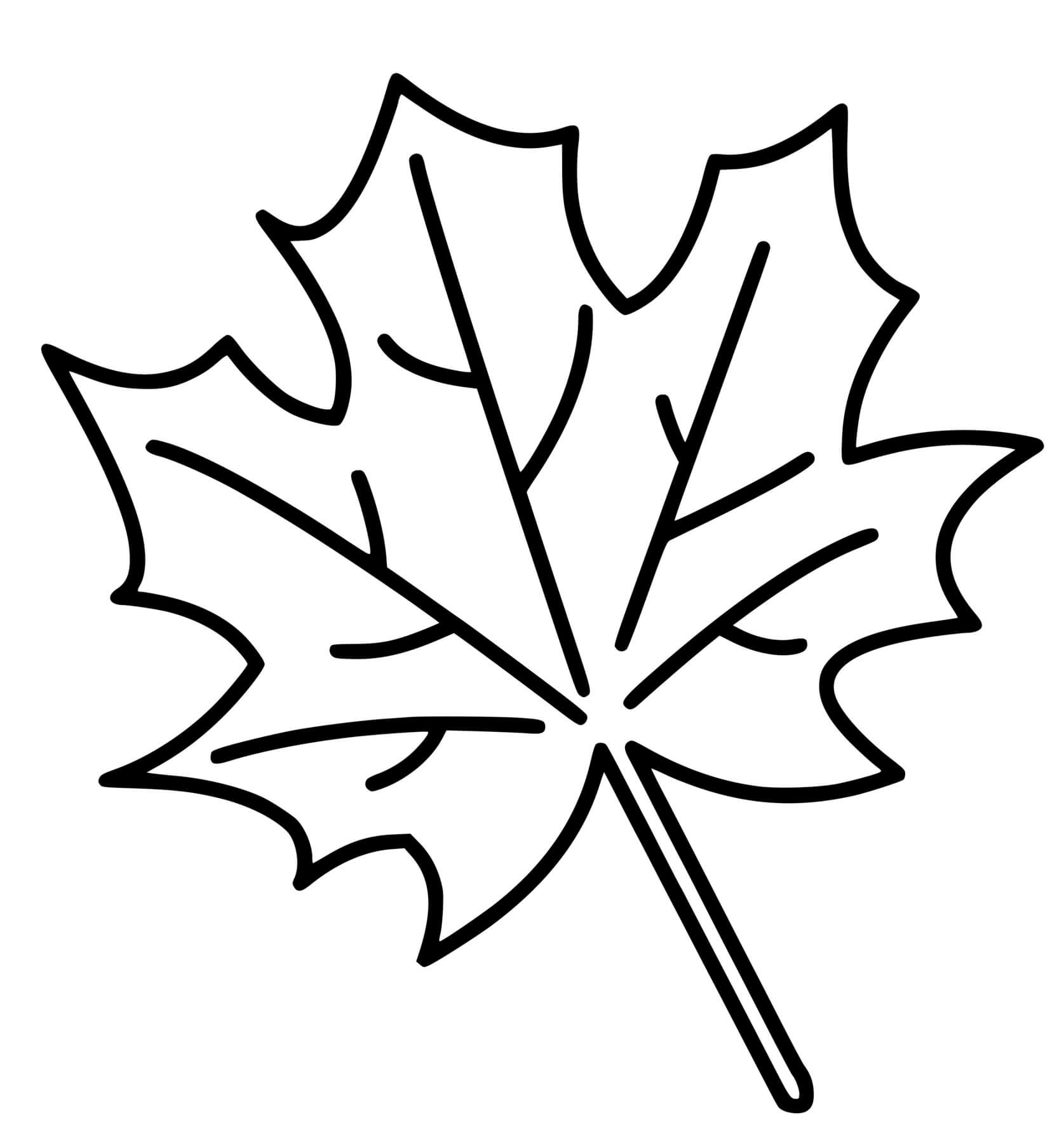 Coloriage Feuille Érable Facile - Feuille automne à imprimer