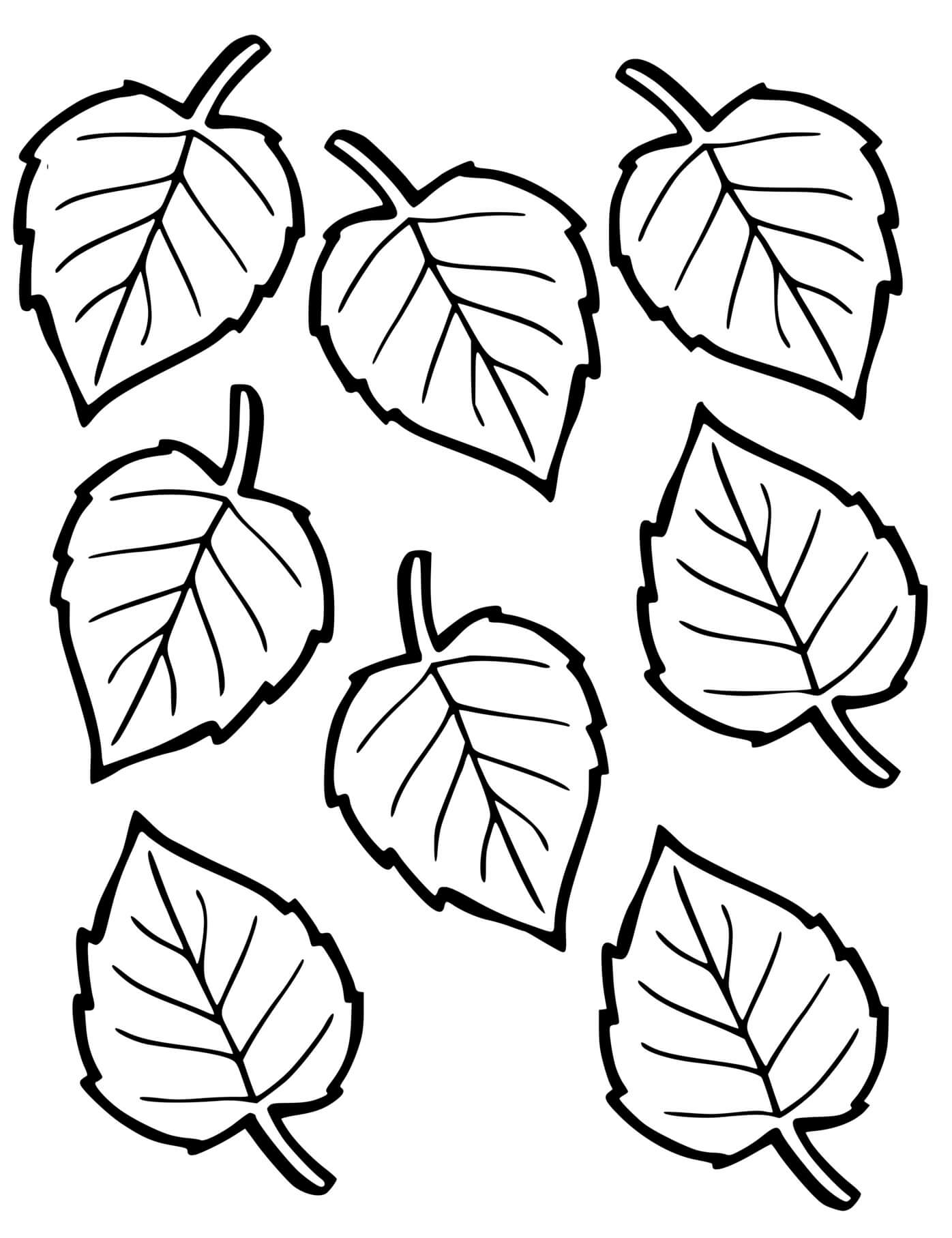 Coloriage Feuilles Autonme Arbre Hetre - Feuille automne à imprimer