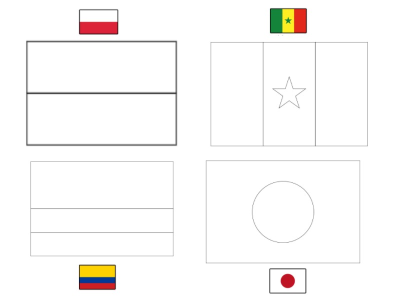 Coloriage Fifa Coupe Du Monde 2018 Goupe H Pologne Senegal Colombie Japon - Foot à imprimer