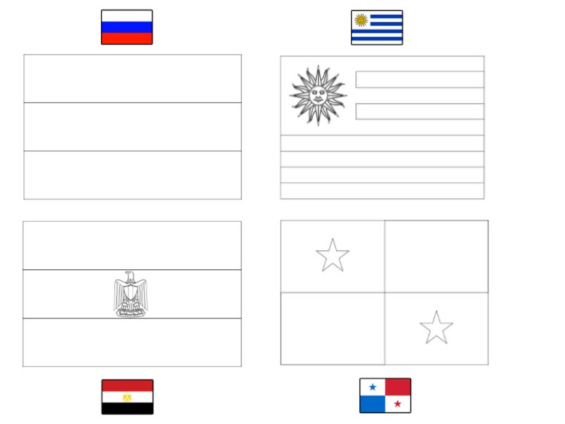 Coloriage Fifa Coupe Du Monde 2018 Groupe A Russie Uruguay Égypte Panama - Foot à imprimer