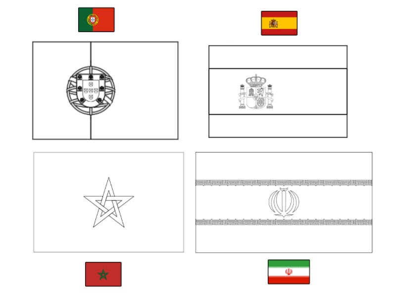 Coloriage Fifa Coupe Du Monde 2018 Groupe B Portugal Espagne Maroc Iran - Foot à imprimer