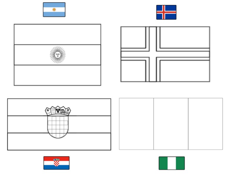 Coloriage Fifa Coupe Du Monde 2018 Groupe D'Argentine Islande Croatie Nigeria - Foot à imprimer