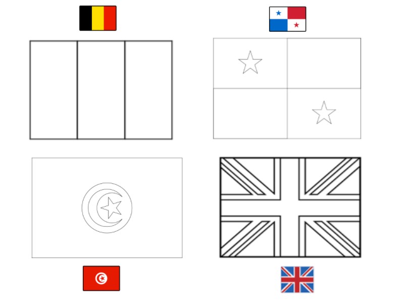 Coloriage Fifa Coupe Du Monde 2018 Groupe G Belgique Panama Tunisie Angleterre - Foot à imprimer