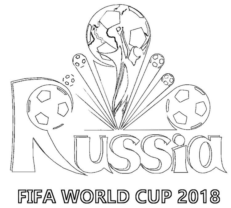 Coloriage Fifa World Cup 2018 Logo - Foot à imprimer