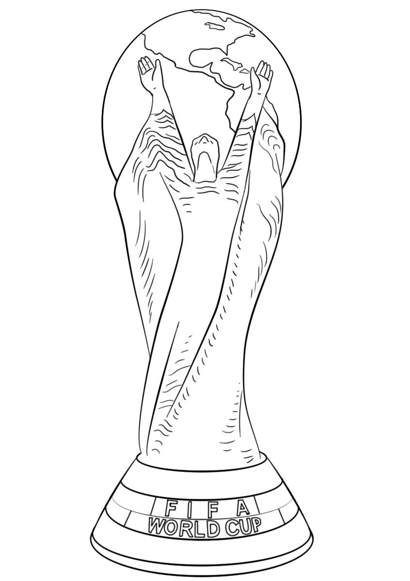 Coloriage Fifa World Cup Football Trophet Coupe Du Monde Officiel - Foot à imprimer