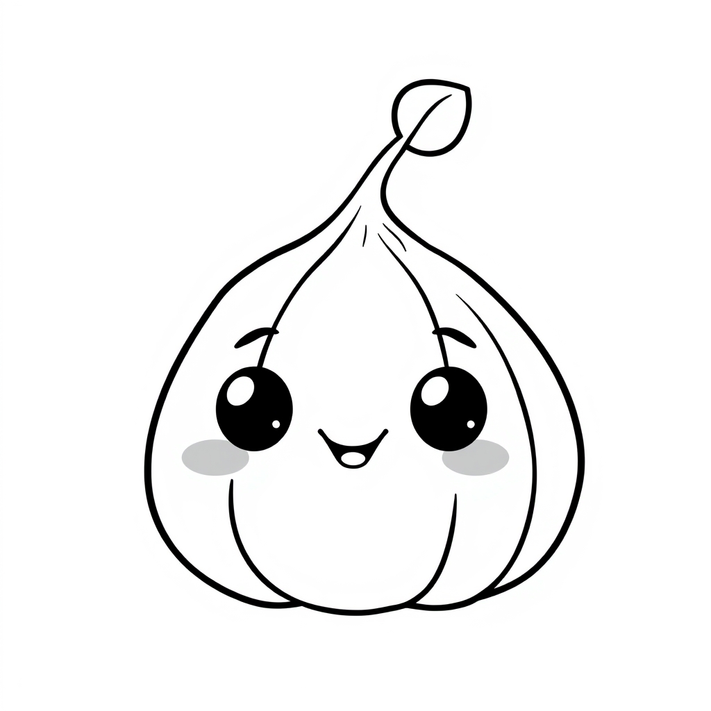 Coloriage Figue 1 Fruit Kawaii - Kawaii fruits à imprimer